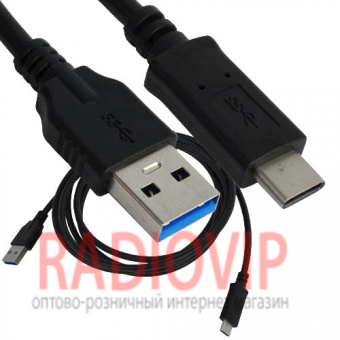 картинка Шнур шт.USB type C - шт.USB A, v.3.0, 1,5м. чёрный от интернет магазина Radiovip