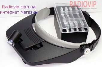 картинка Лупа бинокулярная налобная с подсветкой, 1,2Х 1,8Х 2,5Х 3,5Х MG81001 от интернет магазина Radiovip