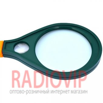 картинка Лупа ручная, 3X увеличение (диаметр 90мм) и 8X увеличение (диаметр 23мм), Magnifier 89077 от интернет магазина Radiovip