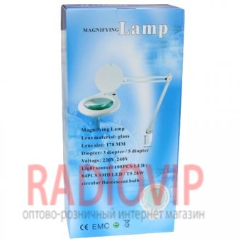 картинка Лампа лупа Magnifier Vast LED, 5 диоптрий, 180мм диаметр от интернет магазина Radiovip