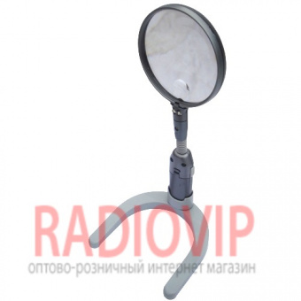 картинка Лупа настольная складная, с LED подсветкой, 2,5Х диам-107мм от интернет магазина Radiovip