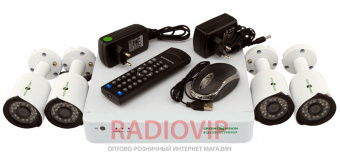 картинка Комплект видеонаблюдения green vision gv-k-g02/04 720р от интернет магазина Radiovip