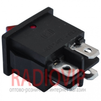 картинка Переключатель с подсветкой MIRS-201A ON-OFF, 4pin, 6A, 220V, красный от интернет магазина Radiovip