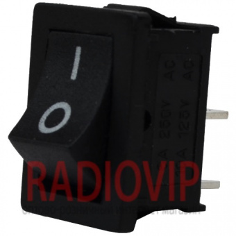 картинка Переключатель KCD-101-01 ON-OFF, 2pin, 6A, 220V, черный от интернет магазина Radiovip