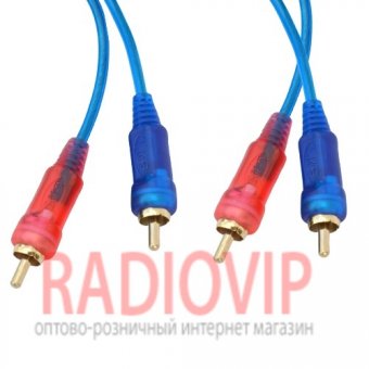 картинка Шнур соедин. 2RCA х 2RCA gold прозр.-синий 3+3мм 1,5м. от интернет магазина Radiovip