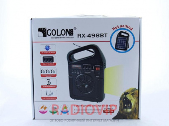 картинка Радио GOLON RX 499BT с солнечной зарядкой / MP3 / Bluetooth / фонарь / TF slot и USB разъем от интернет магазина Radiovip