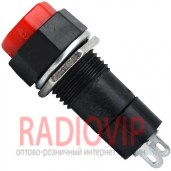картинка Кнопка средняя PBS-14В без фиксации OFF-(ON), 2pin, 1А 250V, красная от интернет магазина Radiovip