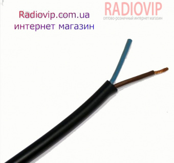 картинка Кабель силовой ПВС, медный, 2х1,0мм.кв. (гибкий), черный, 100м от интернет магазина Radiovip