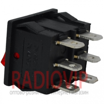 картинка Переключатель широкий с подсв. MIRS-202-4 ON-ON, 6pin, 6A, 220V, красный от интернет магазина Radiovip