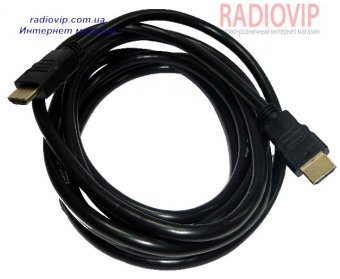 картинка Шнур HDMI (шт.- шт.) Vers.-1,4, диам.-6мм, gold, 3м, чёрный от интернет магазина Radiovip