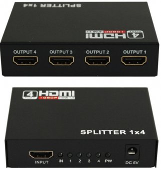 картинка Сплитер HDMI (1гн. HDMI- 4гн. HDMI) Full Version 1.4 HD-SP104N от интернет магазина Radiovip