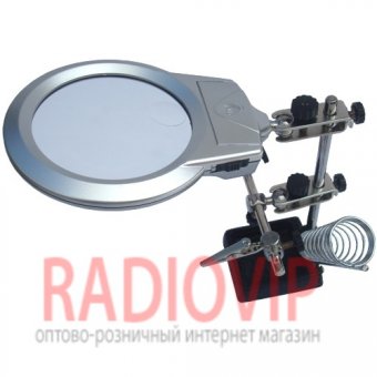 картинка Держатель третья рука с подсвет.+ подст.под паял., 2,5Х 90мм+6Х 10мм от интернет магазина Radiovip