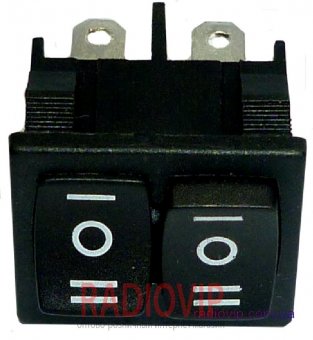 картинка Перекл. клавишн. 2х3pin без подсв.ON-OFF-ON 3A чёрн. от интернет магазина Radiovip