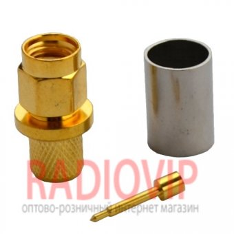 картинка Штекер SMA обжимной (RG-6), "позолоченный", латунь от интернет магазина Radiovip