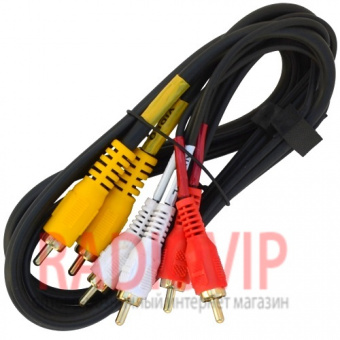картинка Шнур соедин. 3RCA х 3RCA, диам.-3+6+3мм, 1,2м. от интернет магазина Radiovip