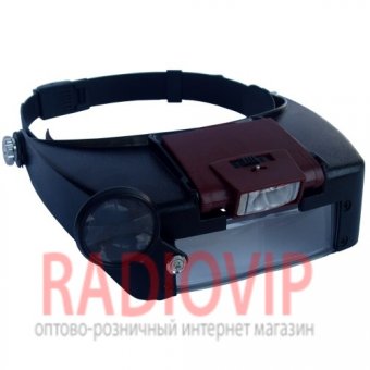 картинка Лупа бинокулярная налобная с подсветкой, (MG81007А) от интернет магазина Radiovip