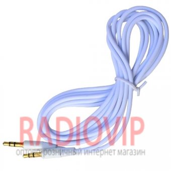 картинка Шнур шт.3,5стерео- шт.3,5стерео, gold, диам.-3мм, 2м., белый от интернет магазина Radiovip