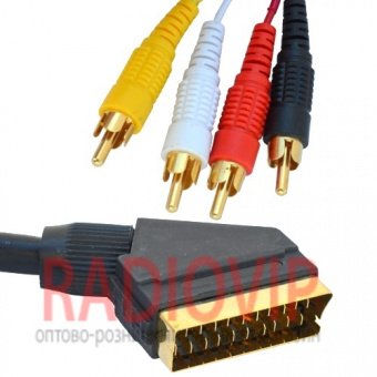 картинка Шнур шт.Скарт- 4RCA, проф. gold, 1,5м. от интернет магазина Radiovip