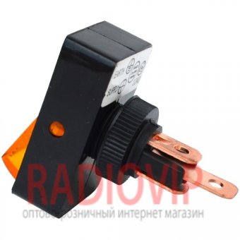 картинка Переключатель с подсветкой ASW-11D ON-OFF, 3pin, 12V, 20А, жёлтый от интернет магазина Radiovip