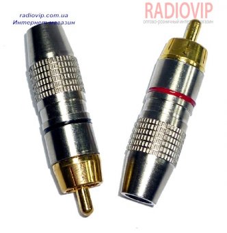картинка Штекер RCA silver-gold диам.- 6,5мм.,корпус металл,чёрный от интернет магазина Radiovip