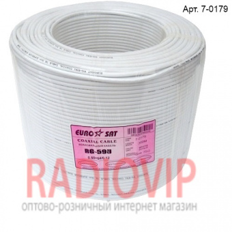 картинка Кабель RG-59, (0,5CU+3.1PE+Al+64/0,12), диам-4,8мм, белый, 300м от интернет магазина Radiovip