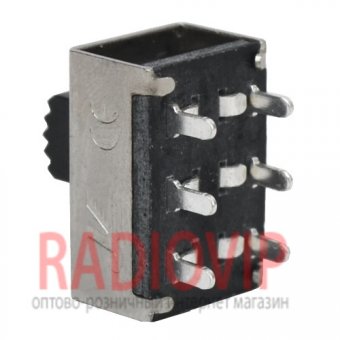 картинка Переключатель движковый KBB45-2P2W ON-ON, 6pin, 0,5A 250VAC от интернет магазина Radiovip