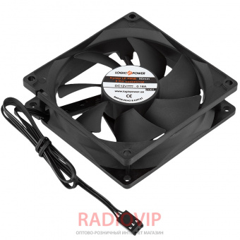 картинка Вентилятор корпусной LogicPower F9NB, 3pin (питание), цвет-черный, DC1 от интернет магазина Radiovip