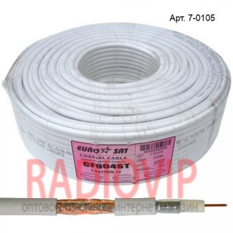 картинка Кабель RG-6 (1,02CU+4.8PE+(48x0,12CU)), белый, 100м от интернет магазина Radiovip