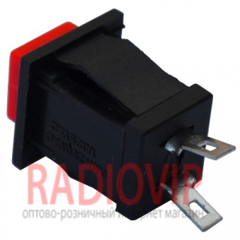 картинка Кнопка квадратная PBS-15C без фиксации ON-(OFF), 2pin, 1А 250V, красная от интернет магазина Radiovip