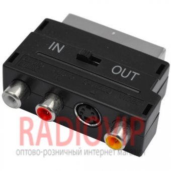 картинка Переходник шт.Скарт -3гн.RCA +гн.mini din 4-х контакт.с перекл. от интернет магазина Radiovip