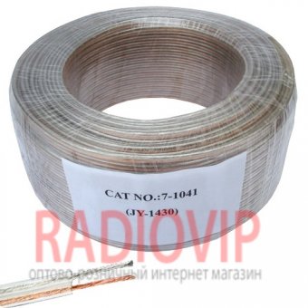 картинка Кабель акуст. 2х0,45кв.мм.(30х0,14мм СU), прозрач., JY-1430,100м от интернет магазина Radiovip