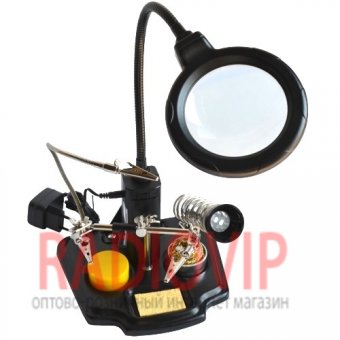 картинка Держатель третья рука ZD-10Y c подсв., 3Х 90мм+подст.паял. от интернет магазина Radiovip