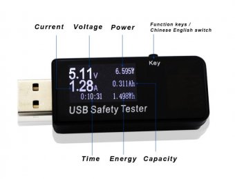 картинка USB тестер J7-t тока,напряжения,мощности и заряда от интернет магазина Radiovip