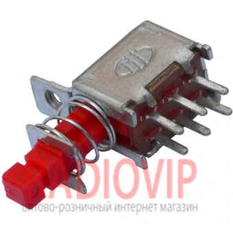 картинка Переключатель кнопочный TV (SW-048A) б\фикс. 6pin, 50V, 0.5A от интернет магазина Radiovip