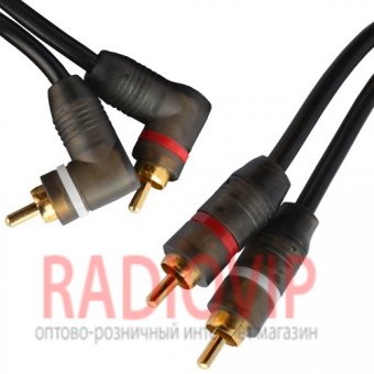 картинка Шнур соедин. 2RCA х 2RCA угл., gold, диам.-5+5мм, прозр., 5м. в блист. от интернет магазина Radiovip