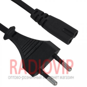 картинка Шнур сетевой 2x0,75мм. чёрный 1,8м. от интернет магазина Radiovip