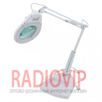 картинка Лупа-лампа с LED посветкой на подставке, круглая, 5-и кр.увелич., диам-130мм ZD140 от интернет магазина Radiovip