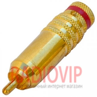 картинка Штекер RCA проф.gold, диам.- до 8мм., позолоченный красный от интернет магазина Radiovip