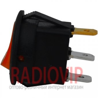 картинка Переключатель круглый с подсв. MIRS-101-8C ON-OFF, 3pin, 6,5A, 220V, желтый от интернет магазина Radiovip