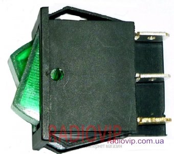 картинка Перекл. клавишный узкий x2 с подсв. 6pin зелёный, арт. IRS-2101-1A G от интернет магазина Radiovip