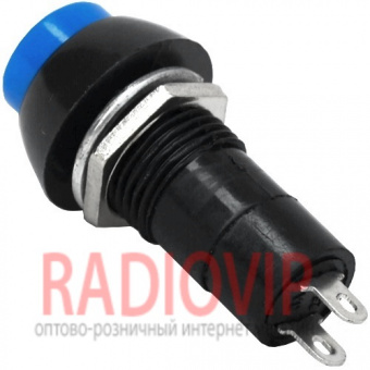 картинка Кнопка средняя PBS-11В без фиксации OFF-(ON), 2pin, 1А 250V, синяя от интернет магазина Radiovip