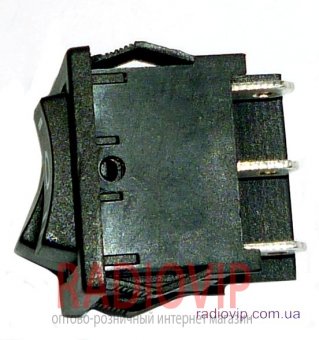 картинка Перекл. клавишн. 2х3pin без подсв.ON-OFF-ON 3A чёрн. от интернет магазина Radiovip