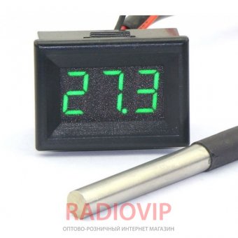 картинка Термометр электронный DC5 12v (зеленые цифры) от интернет магазина Radiovip