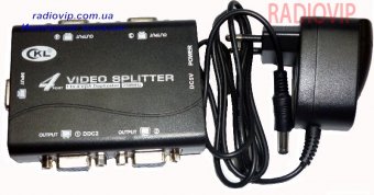 картинка Разветвитель VGA 1=>4 VGA-SP 104P 250MHz X2 от интернет магазина Radiovip