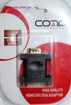картинка Переходник гн.DVI(24+5) -шт.VGA, gold, пластик от интернет магазина Radiovip