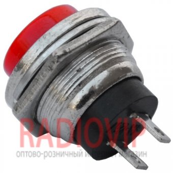 картинка Кнопка большая PBS-26B без фиксации OFF-(ON), 2pin, 2А 250V, красная от интернет магазина Radiovip