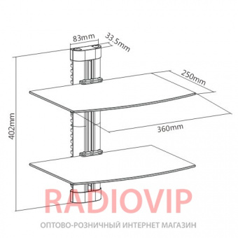 картинка Кронштейн для двд и тюнеров ITECH DVD-2 от интернет магазина Radiovip
