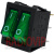 картинка Переключатель двойной с подсв. IRS-2101-1А ON-OFF, 6pin, 15A, зелёный от интернет магазина Radiovip