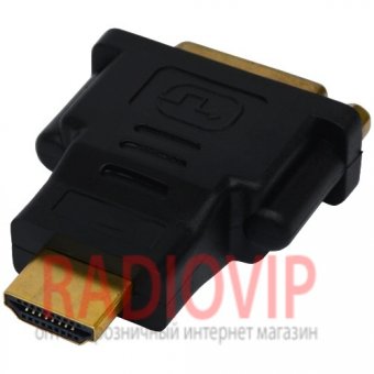 картинка Переходник гн.DVI -шт.HDMI, gold, пластик от интернет магазина Radiovip