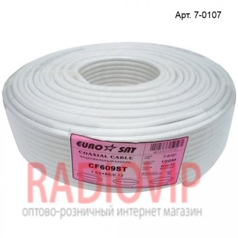 картинка Кабель RG-6 (1,02CCS+4.8PE+96/0,12сса),диам-6,8мм. белый, 100м от интернет магазина Radiovip